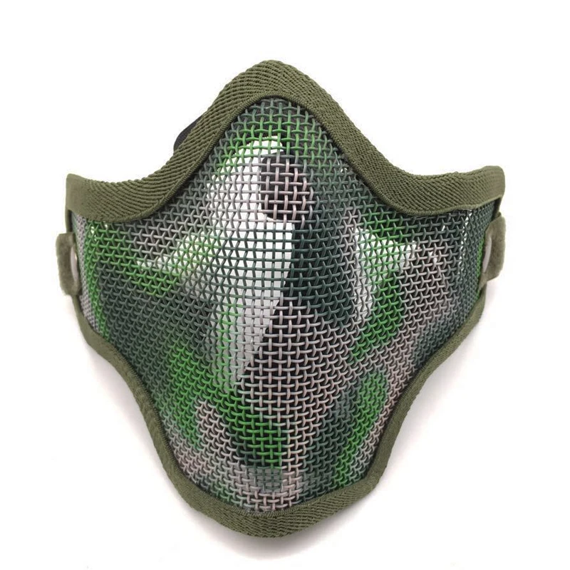 Тактическая страйкбольная маска стальная металлическая сетка нижняя половина