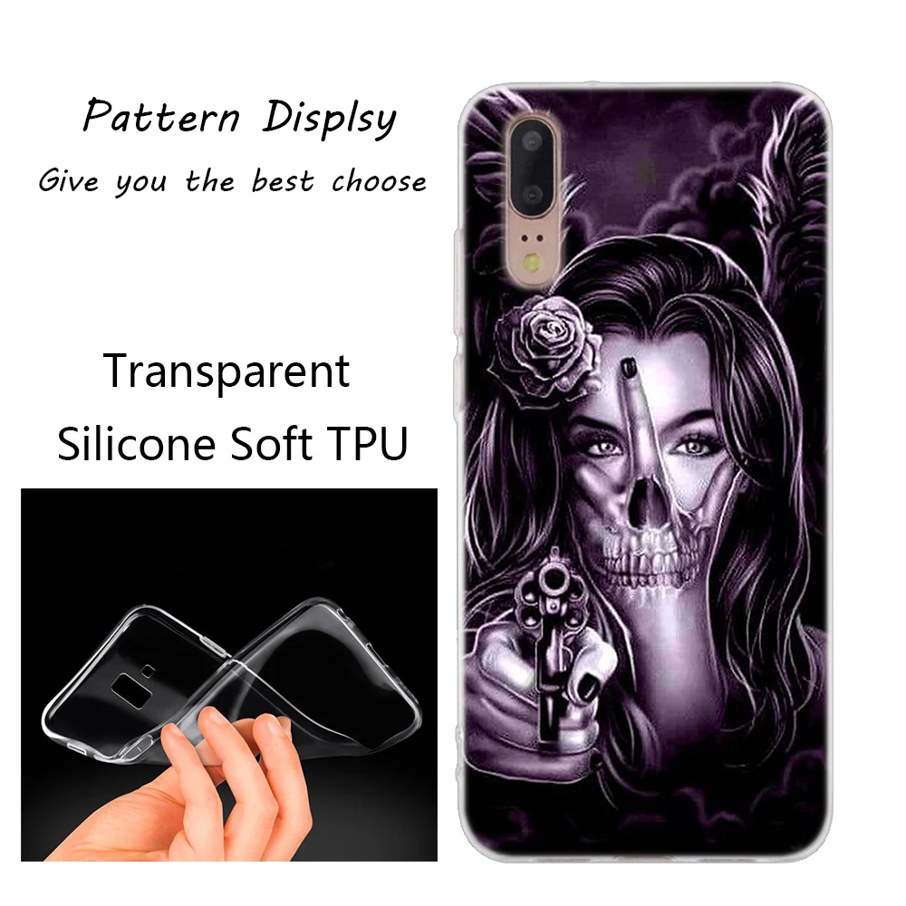 Мягкий силиконовый чехол Catrinas и skull для huawei P30 P20 P10 P9 P8 Lite P30 P20 Pro Mini PSmart Plus, Модный чехол