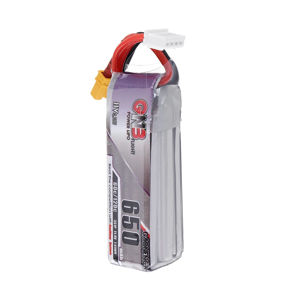 4 шт. Gaoneng 11,4 V 650mAh 60C 3S HV 4,35 V Lipo батарея XT30 для RC квадрокоптера Happymodel FPV Racing Cine Whoop BetaFPV Дрон
