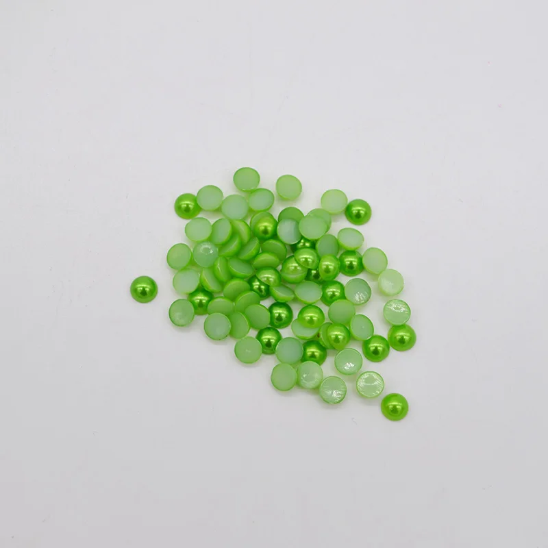 green 300 шт 6 мм плоские бусины полукруглые поделки из жемчуга ABS имитация смолы скрапбукинга бусины DIY Дизайн ногтей бижутерия для декорирования аксессуары - Цвет: green