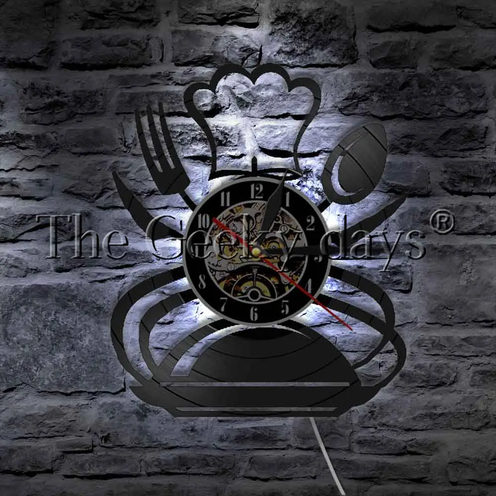 Кухонные принадлежности настенные часы с виниловой пластиной современная