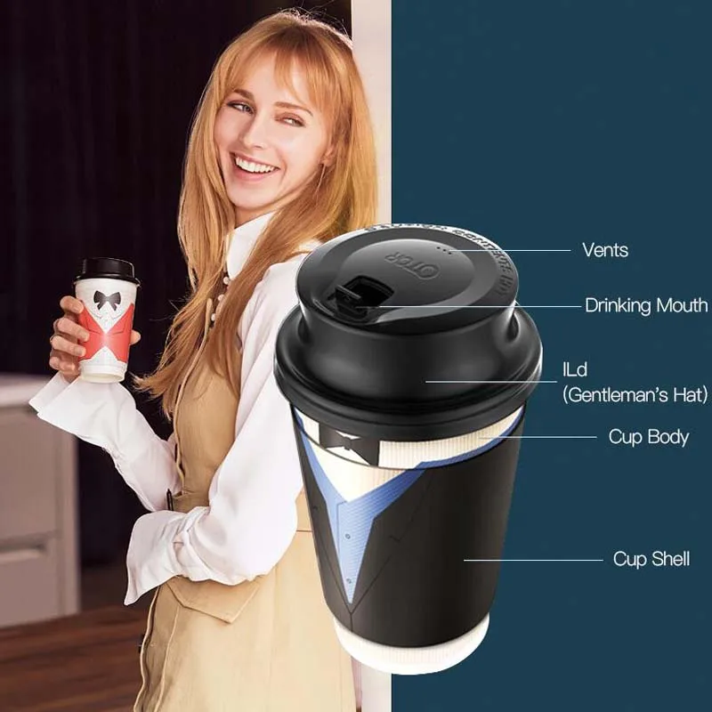 100 шт одноразовые бумажные кофейные чашки плед утолщение гофрированный молочный