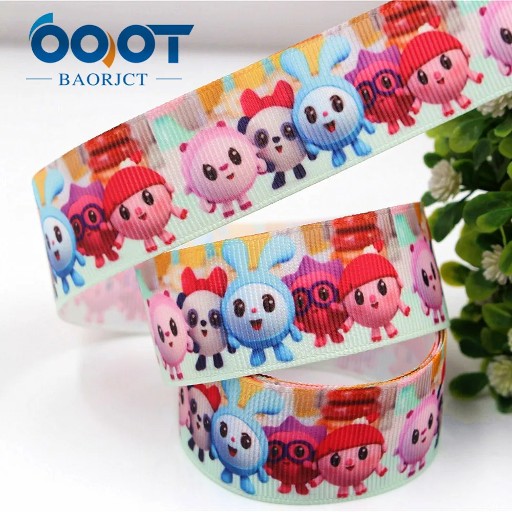 

OOOT BAORJCT 1712041 25mm 10 yards Elephant Cartoon Ribbons Thermal transfer Printed grosgrain Wedding Accessories DIY material