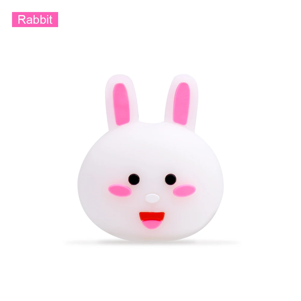 Rabbit CHIPAL ЦУМ милый укус животное кабель протектор для iPhone USB органайзер для кабеля данных Chompers мультфильм укусов провода держатель телефона с устройством для сматывания - Цвет: Rabbit