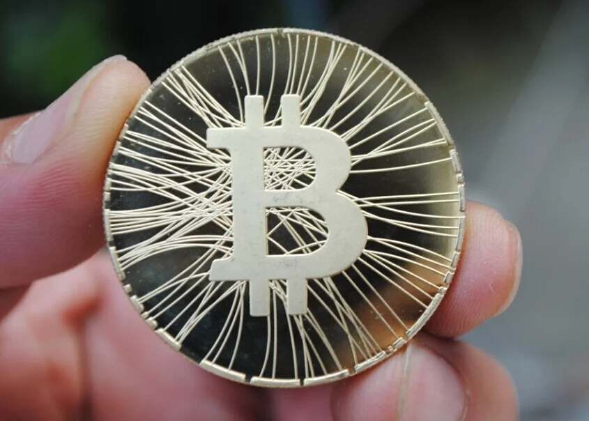 

Gold Plated Bitcoin SATOSHI NAKAMOTO coin coins gift present
