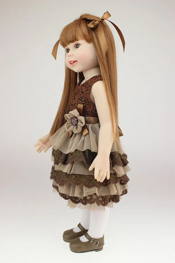 18 дюймов полный пластик Мода Милая принцесса длинные волосы кукла с одеждой BJD