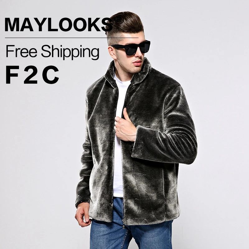 Мужская кожаная куртка Haining Hn121 осенне зимняя из искусственного меха норки
