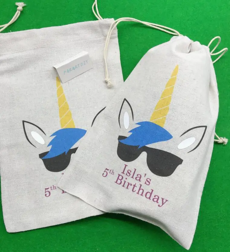 Подарочная сумка с именем единорога на заказ вечерние для вечеринки день