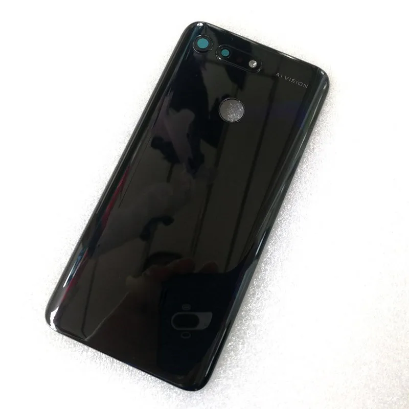 Чехол на заднюю батарею для huawei Honor View 20, Задняя стеклянная крышка на дверь для Honor V20, запасная Задняя стеклянная панель - Цвет: Черный