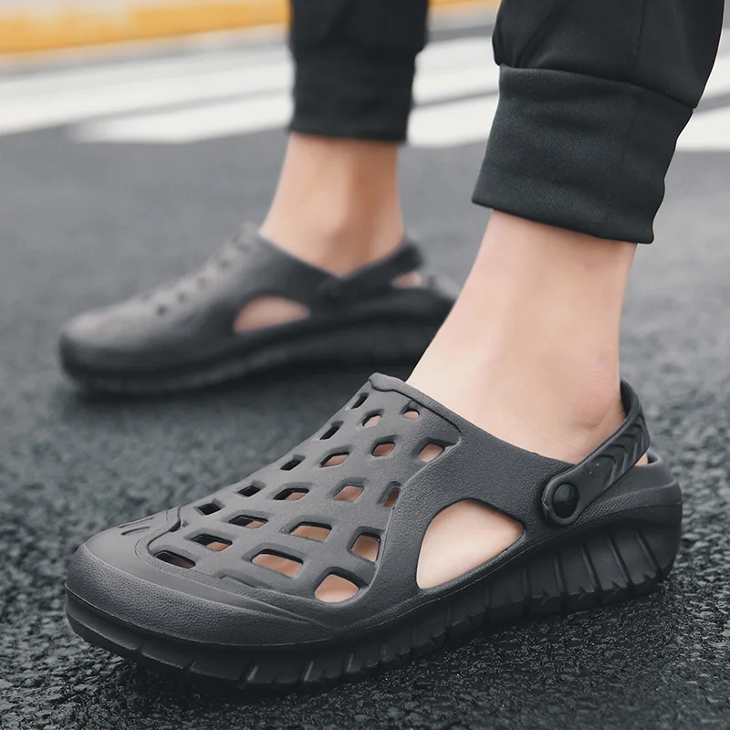 2019 Arrival Men Summer Shoes Slippers Breathable Non Slip Mules Male Garden Casual Work Sandals Plus Size 45 | Обувь