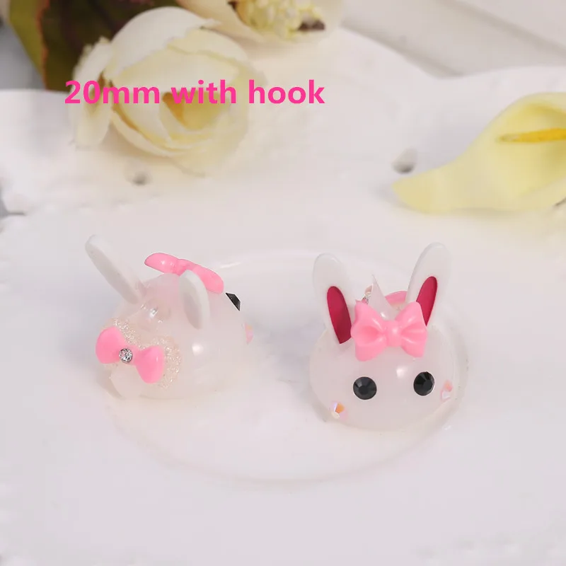 10 шт. 18 мм Силиконовые Подвески в виде капли из мультфильма hoppe chan с бантом