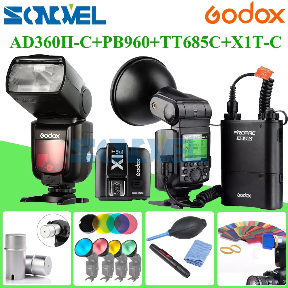 Новейшая вспышка Godox AD 360 AD360II C Вт Speedlite + PB960black батарея X1C TTL передатчик для Canon TT685C