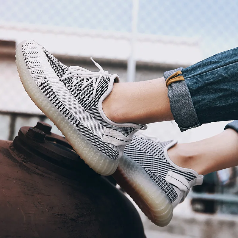 CatriCa Summer Hot Sale Knit Breathable High Quality Male Men Shoes Designer Trainers Fashion Sneakers 2019 Gray White L-A-22 | Обувь