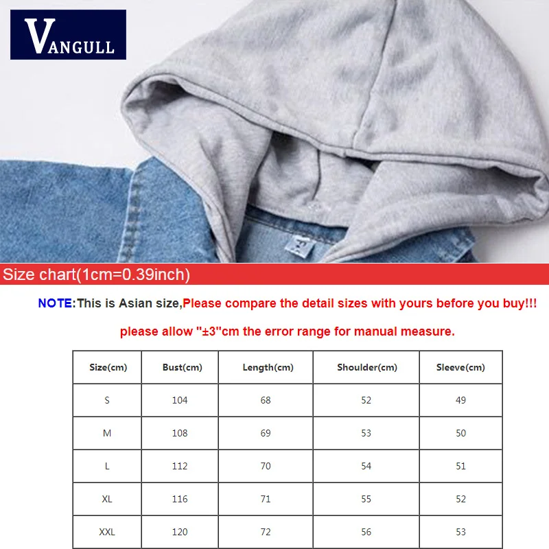Vangull 2019 Autumn Women Hooded Drawstring Jean Jacket Boyfriend Pocket Coat Long Sleeve Single Breasted Denim Outerwear | Женская