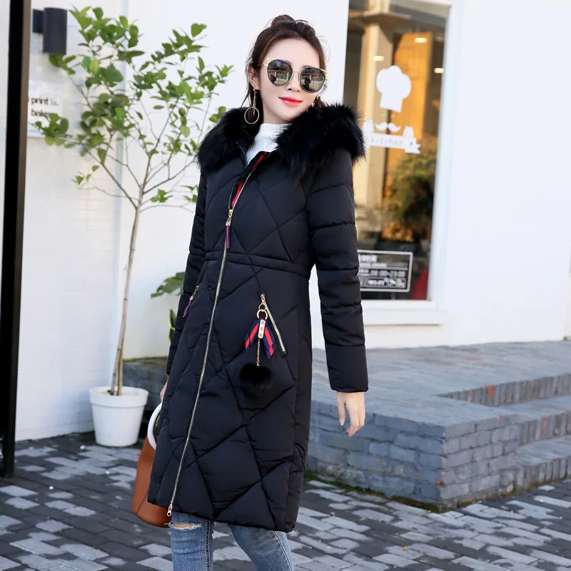 Winter Fashion Female Coat Long Section Parkas Self-cultivation Clothing Large Size Cotton Collar Thick Warm Women's Jacket Tide