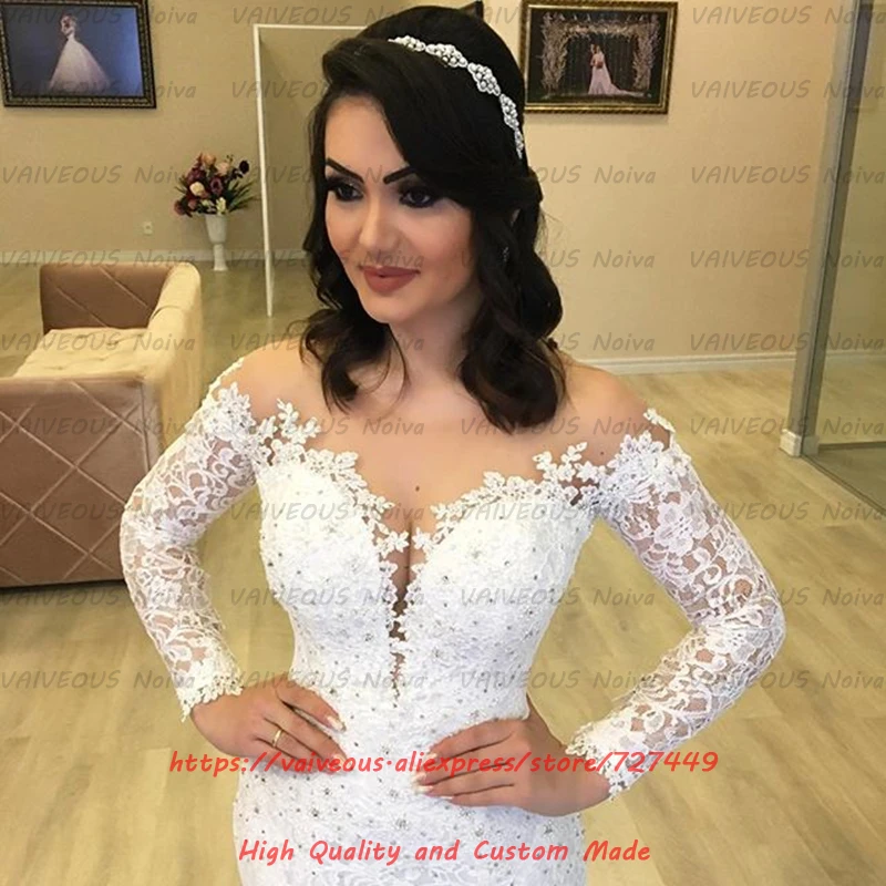 Vestidos de Noiva 2020 свадебные платья кружевное платье невесты с бисером сексуальные