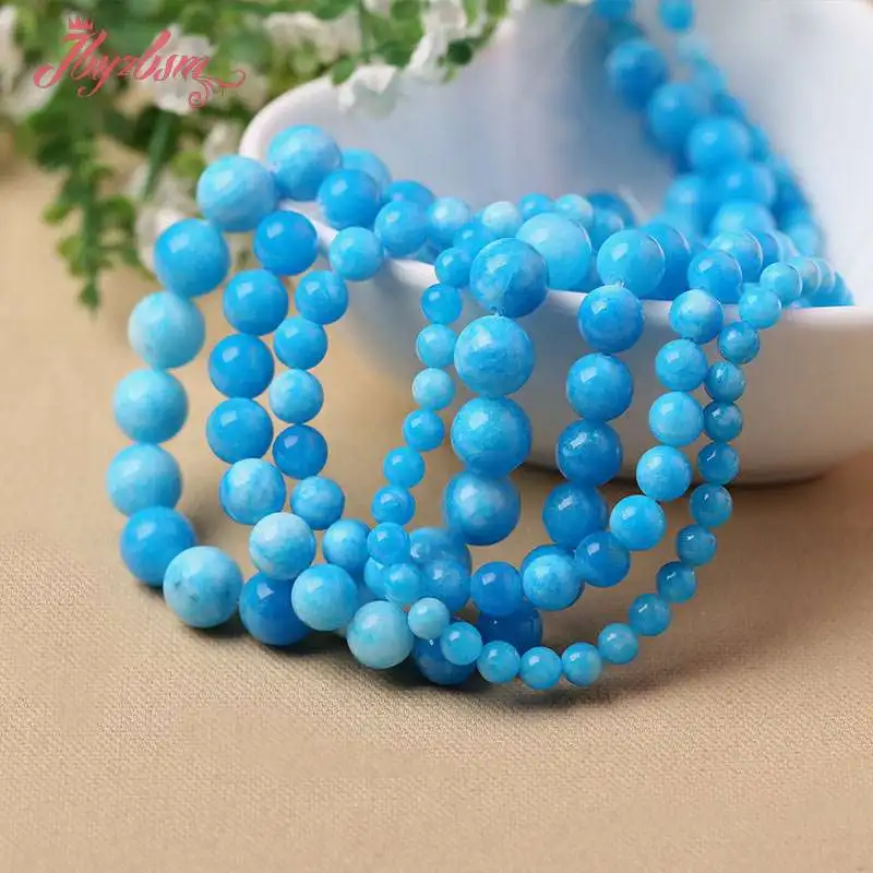 6 8 10 12mm Smooth Round Beads Ball Candy Skyblue Jades Stone For Necklace Bracelets Jewelry Making 15&quot Free Shipping | Украшения и