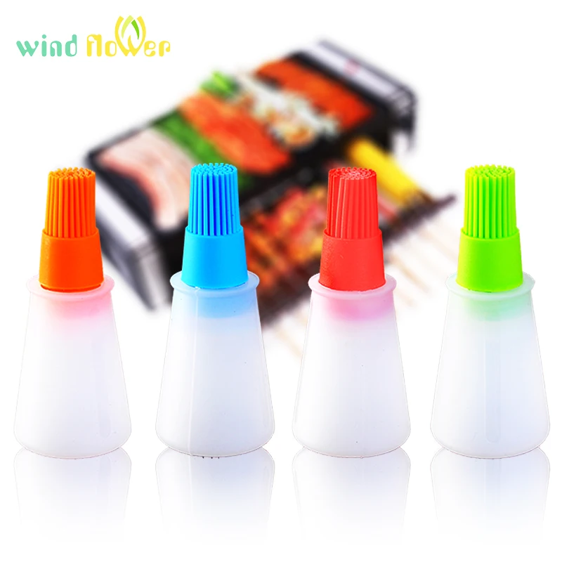 Wind Flower 1 Pcs Creative Silicone Rubber Leak Press Oil Control Bottle Cake Butter Bread Pastry Brush Utens | Дом и сад