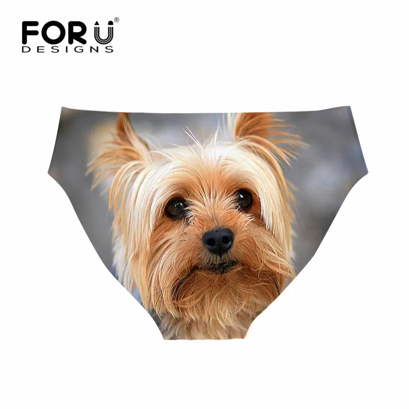 Бренд FORUDESIGNS дизайнерское женское Бесшовное нижнее белье Kawaii yerkшир Terrier узорные