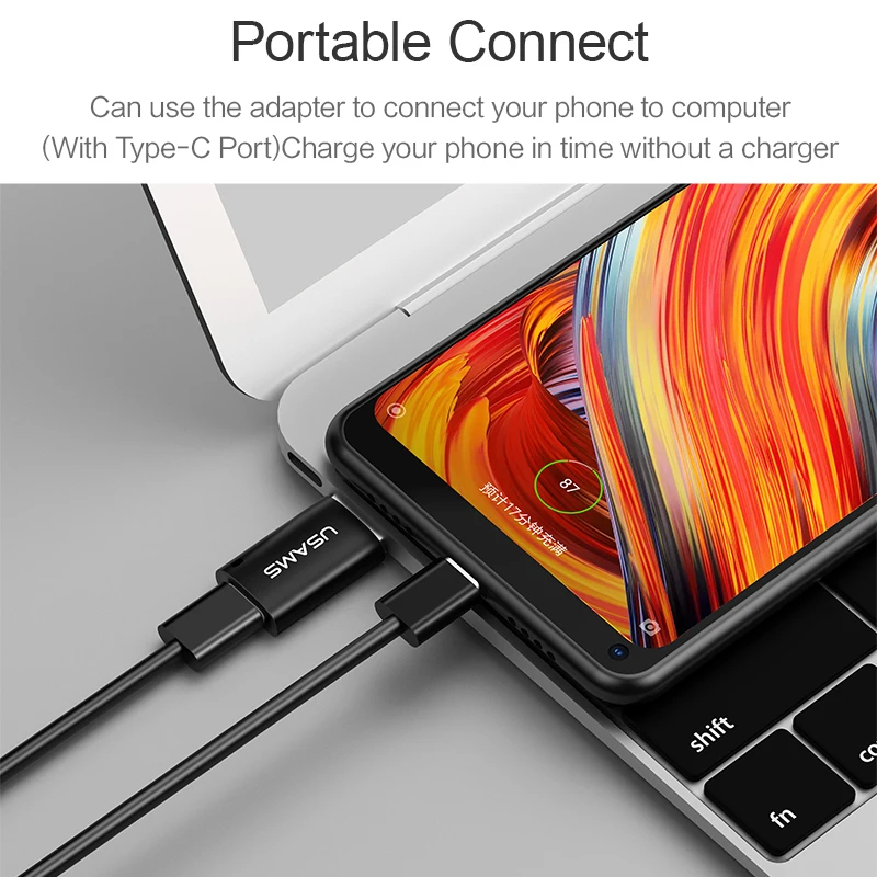 USAMS USB 3 0 к type C адаптер OTG для синхронизации данных покрытие Зарядка samsung S9 S8 c