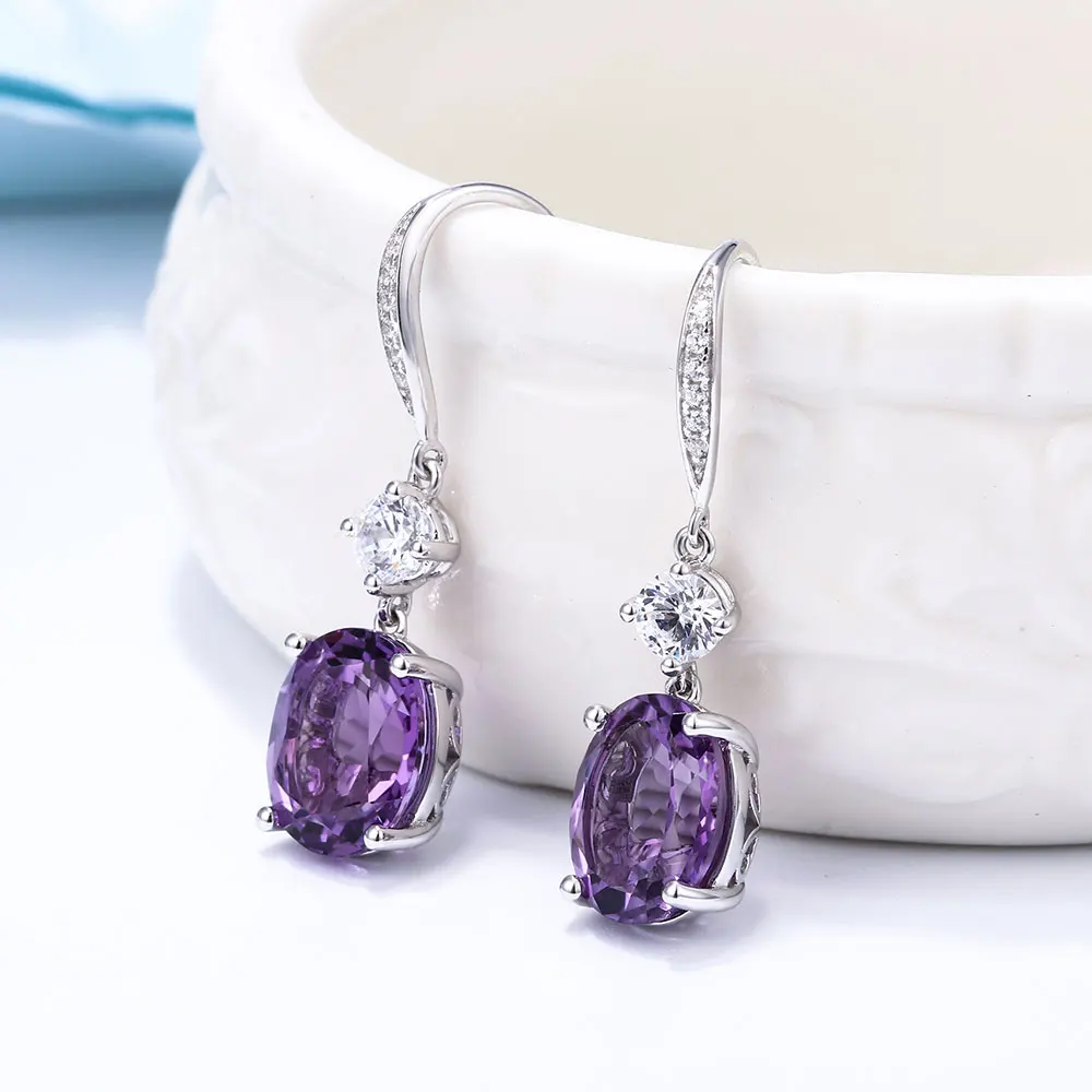 DOUBLE-R 4.95ct натуральный аметист драгоценный камень серебро 925 ювелирные изделия