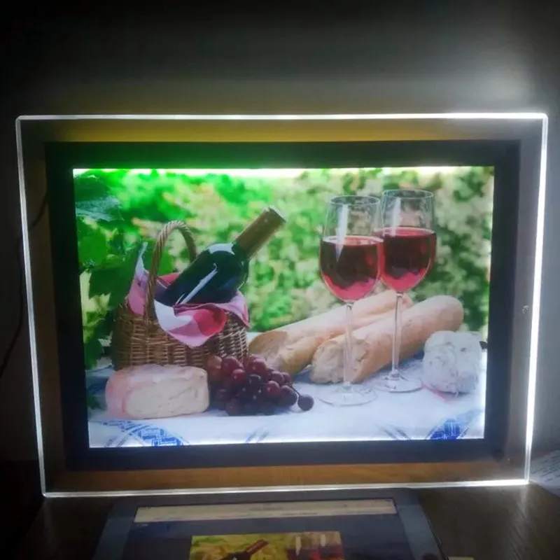 Акриловая фоторамка светодиодная Светильник чная световая рамка Безрамная