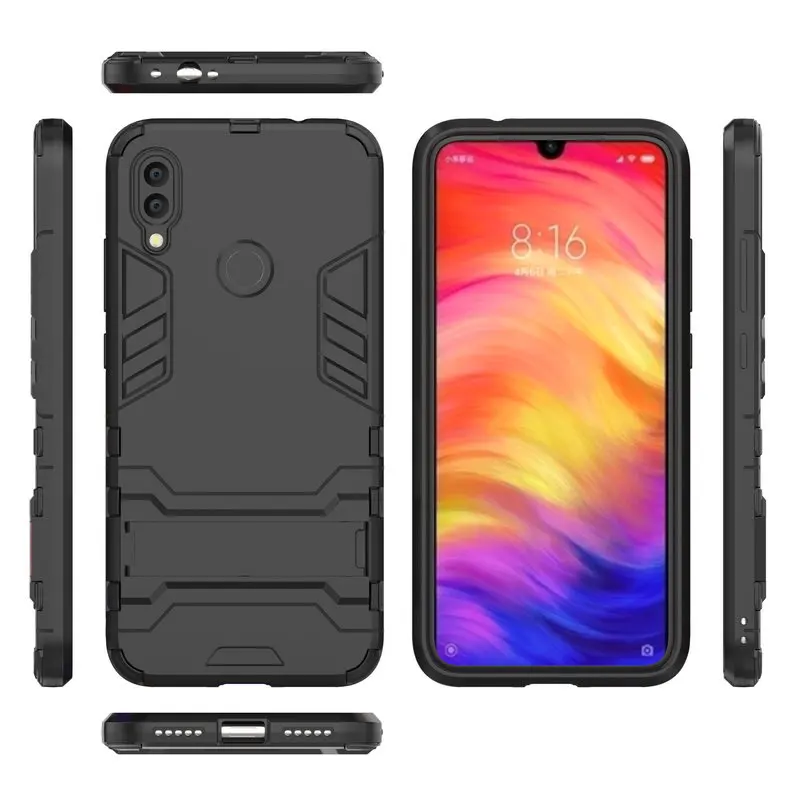 Бронированный противоударный чехол для Xiaomi Redmi Note 7 Note7 3D щит PC + силиконовый