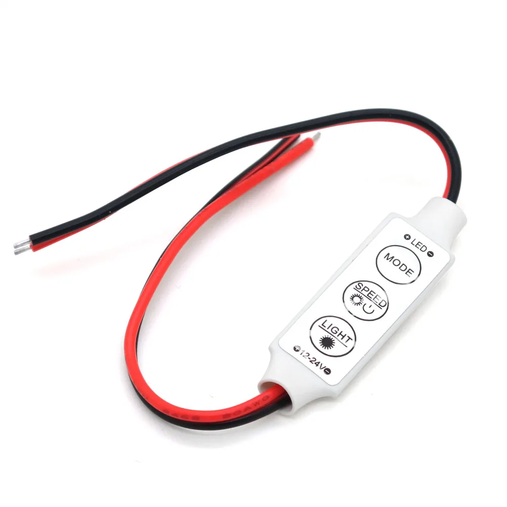 Мини контроллер RGB диммер DC 12 В 24 для одноцветных 5050 3528 2835 5730 светодиодных лент|switch