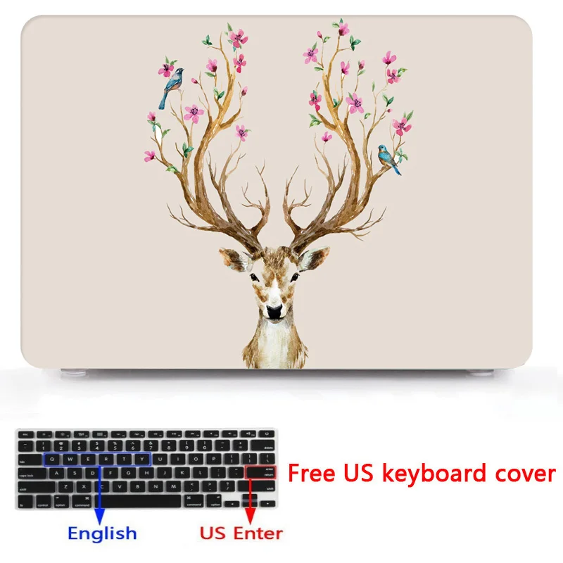 DW18 Милый животный узор чехол для ноутбука Macbook Air 11 13 с клавиатурой чехол для Mac Retina 12 13 15 lapto сумка 11 дюймов - Цвет: DW18