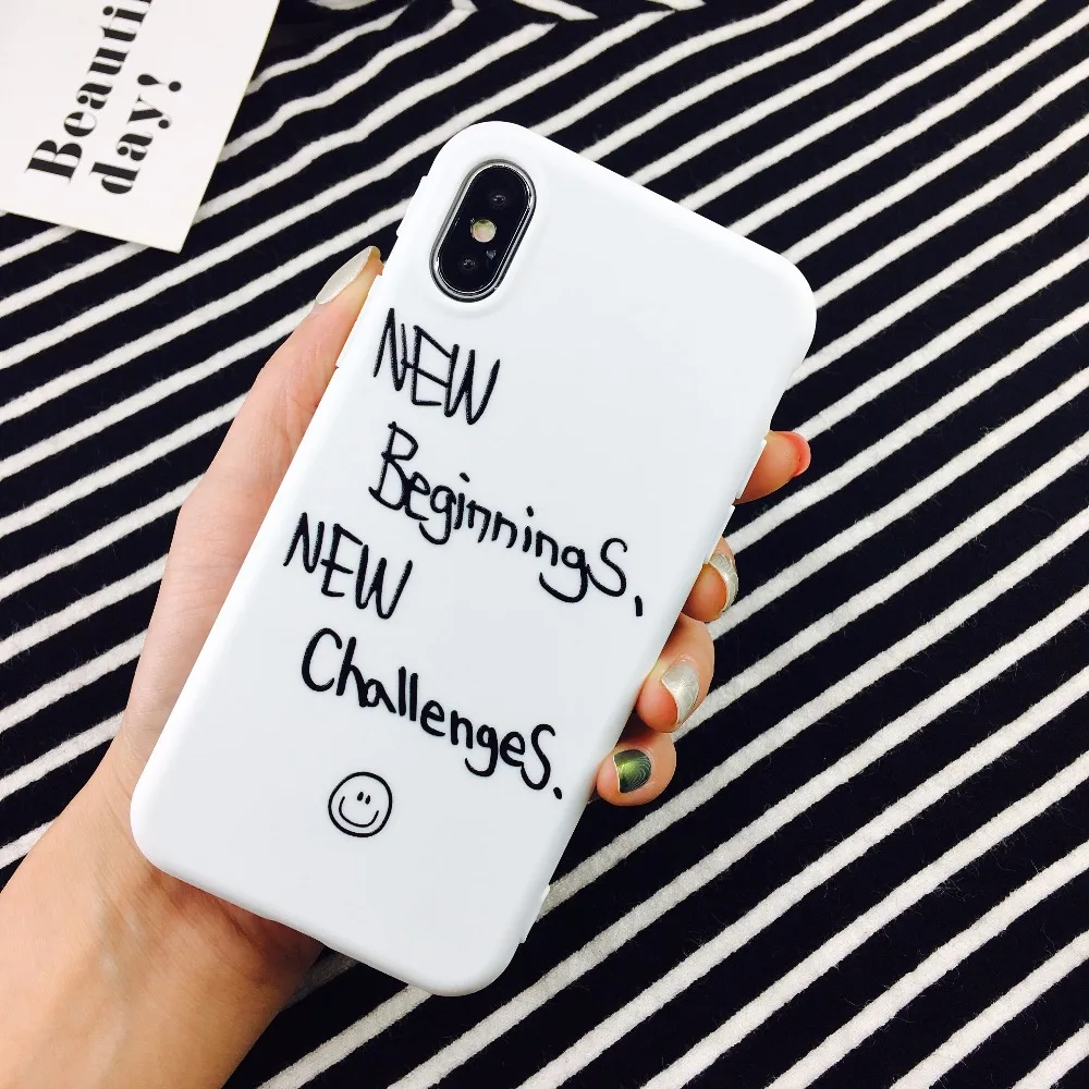 Мягкий черный телефон сумка для iPhone X 6s 7 8 плюс кавычки рисунком силиконовые