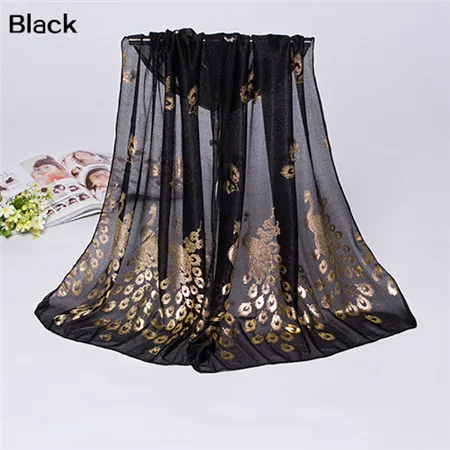 Женские Модные шифоновые шарфы с принтом павлина длинная шаль подарок |