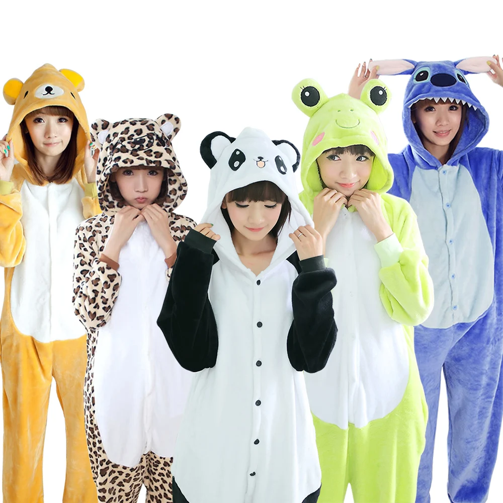 

KIGUCOS All in One Winter Warm Pyjama Cartoon Unicorn Onesies One Piece Pijama Hooded Sleepwear Kugurumi Animal Pajama for Women