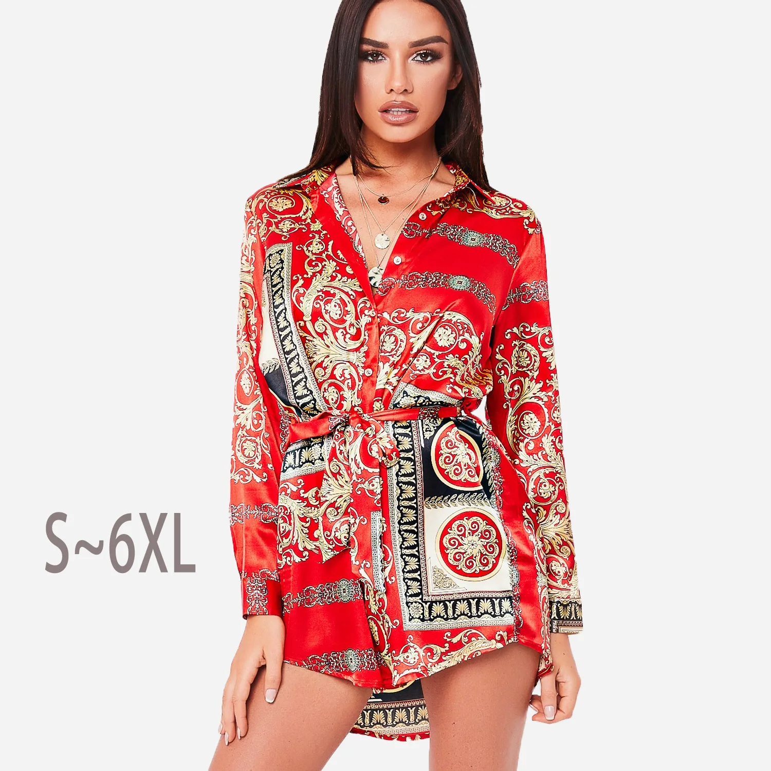 Горячая Распродажа 2019 стильная свободная длинная юбка-рубашка с цифровым