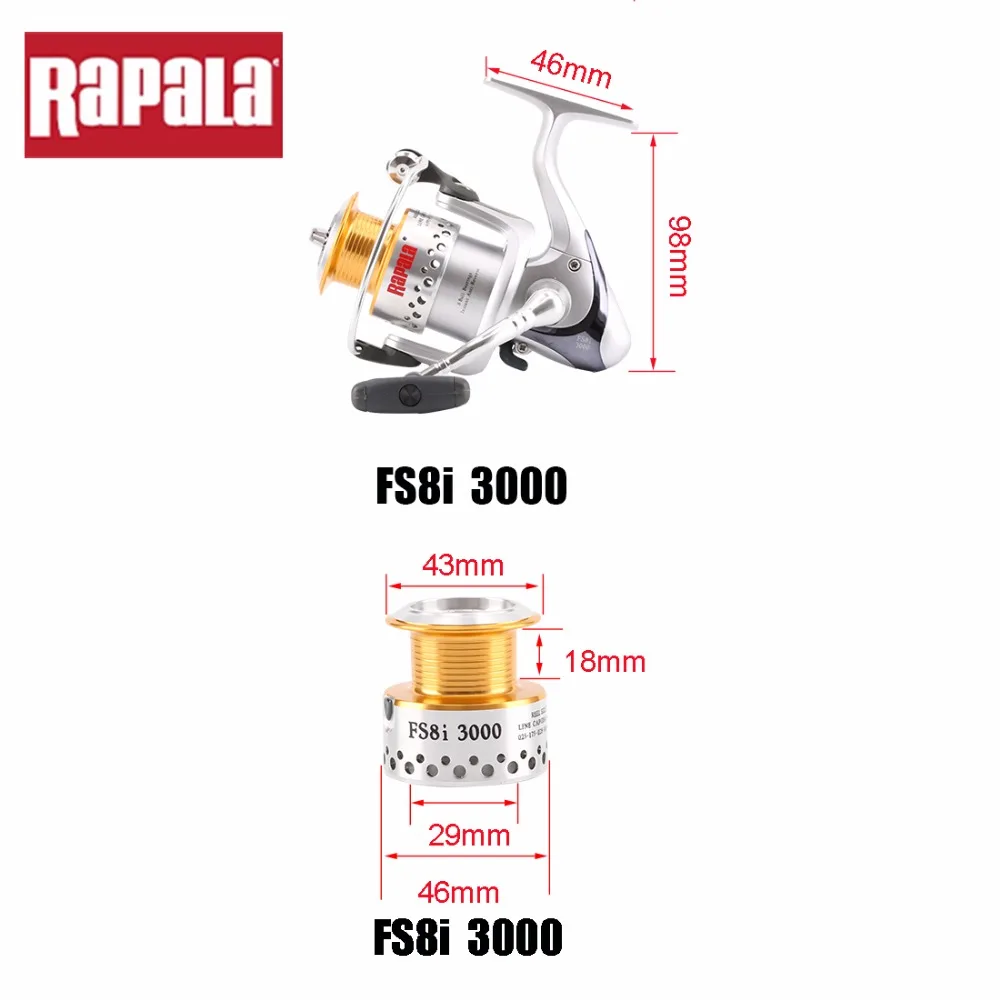 Rapala FS8i 1000 2000 3000 Спиннинг Катушка Рыбалка 8BB + 5.1 RB: 1 Оригинальные Алюминиевые