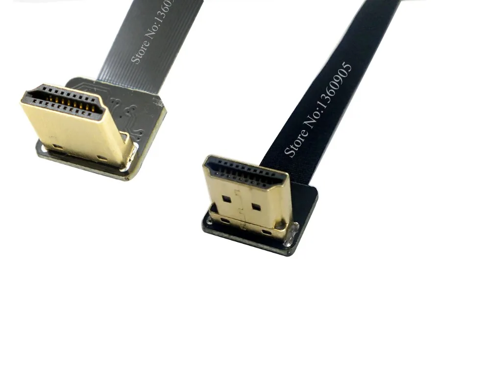 Плоский ленточный кабель 40 см/50 см/60 см мягкий гибкий HDMI со стандартным углом
