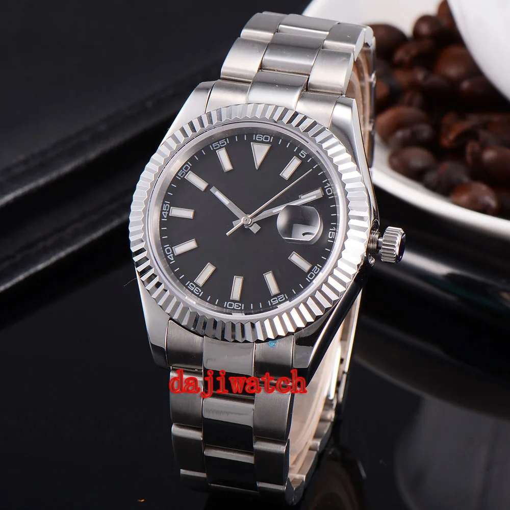 Parnis 40 мм черный циферблат корпус из нержавеющей стали сапфировое стекло