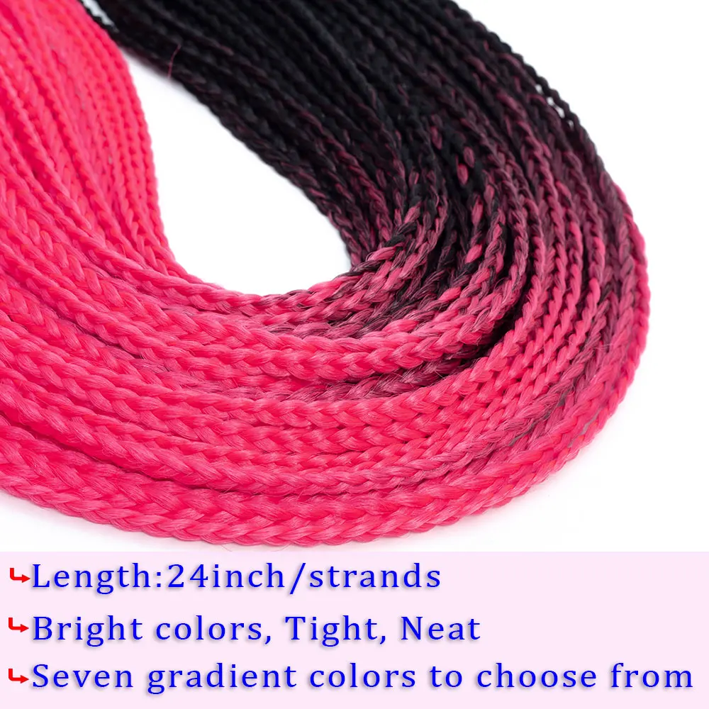 Омбре коробка косички вязанные Наращивание волос 24 дюйма синтетические