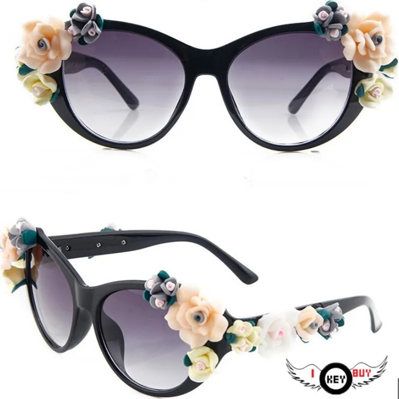 Винтажные Солнцезащитные очки с цветами ручная работа полная оправа трехмерные