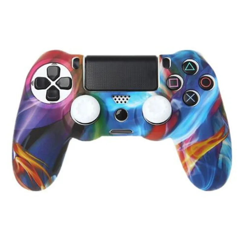 Color A Мягкий резиновый силиконовый джойстик для геймпада, чехол для sony DualShock 4 PlayStation 4 PS 4 Pro, тонкий чехол для контроллера, аксессуар - Цвет: Color A