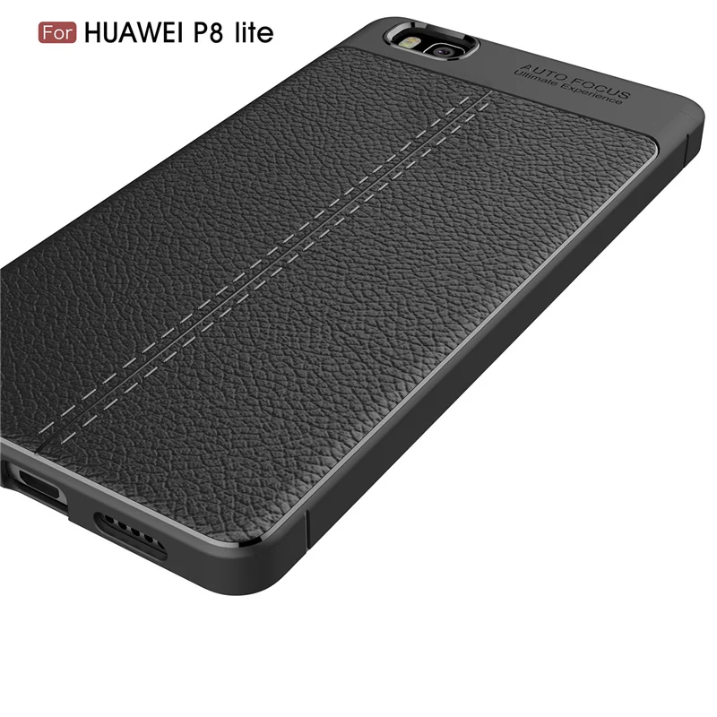 Силиконовый чехол Litchi cortex для Huawei P8 lite 2017 lychee кожаный матовый мягкий из ТПУ чехлы