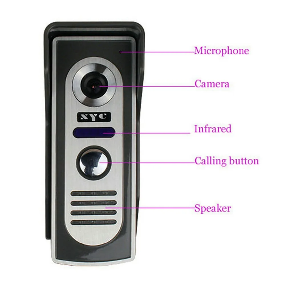 Home Security 7 Inch Video Door Phone Doorbell Intercom Kit 1-camera 1-monitor Night Vision+Electronic locks Set | Безопасность и