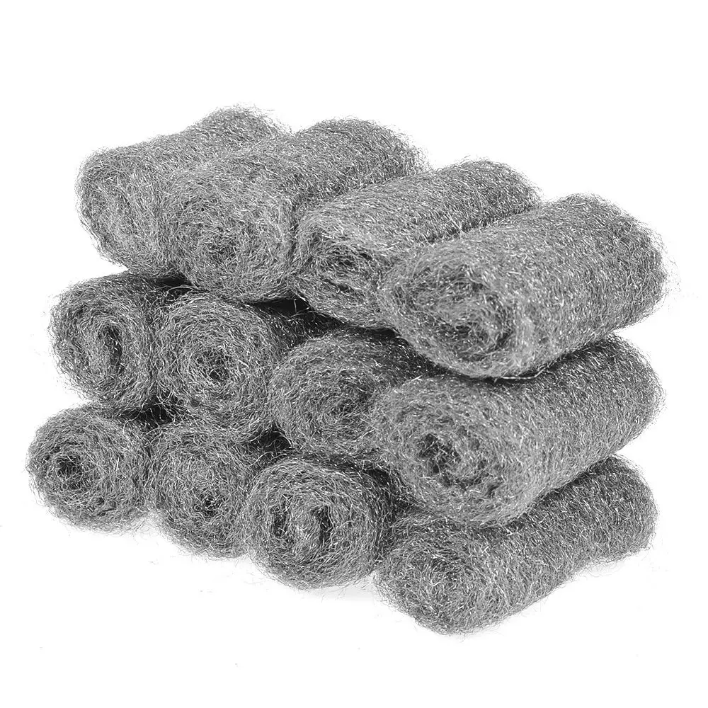 

12PCS Steel Wool Pads Kitchen Wire Cleaning Ball Stainless Steel Pan Cleaner