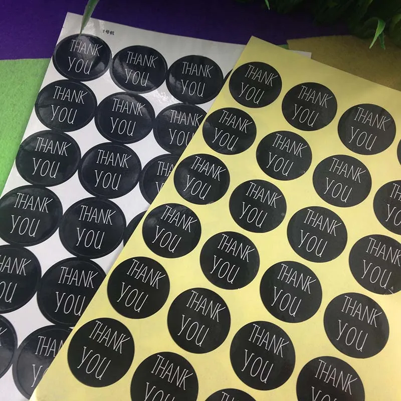 Упаковка Стикеры уплотнения Вышивка Крестом Пакет черном фоне белый спасибо 3 см