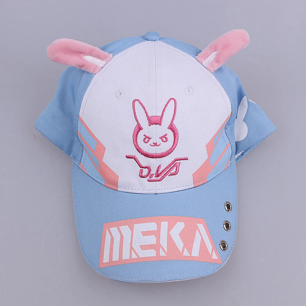 Игры OW D.VA симпатичная бейсболка шапка с заячьими ушками Милая футболка