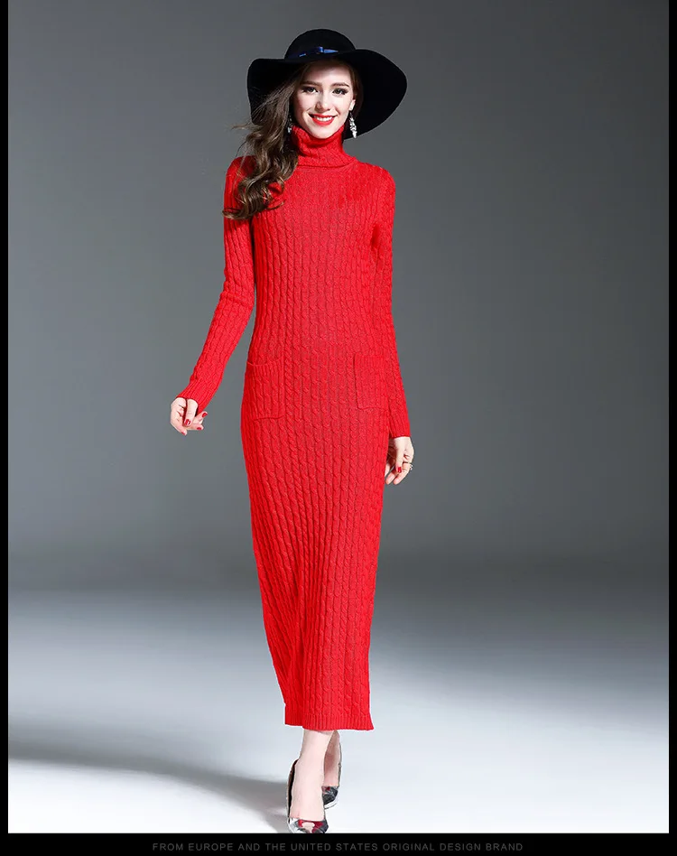 Женское трикотажное платье свитер длинное однотонное Повседневное составного