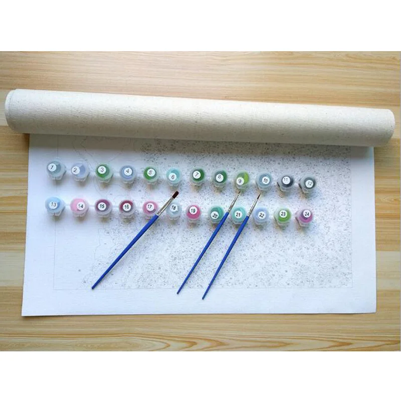 Пейзаж картина маслом по номерам DIY цифровые картины Раскраска на холсте