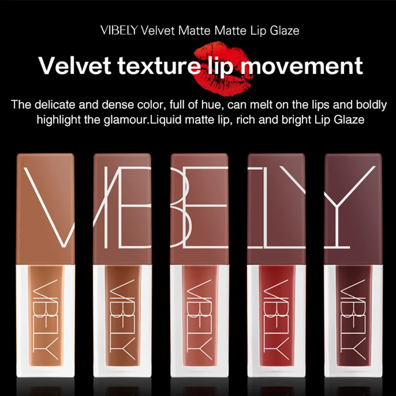 1 Набор жидкая помада для губ глазурь матовая долговечная портативная Мода
