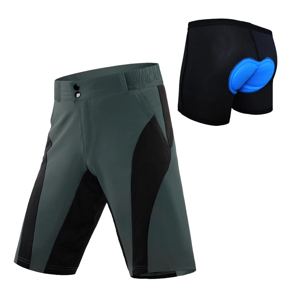 BC108 gray shorts WOSAWE быстросохнущие велосипедные шорты мужские MTB Горный велошорты велосипед Горные бермуды дышащие мешковатые короткие штаны - Цвет: BC108 gray shorts