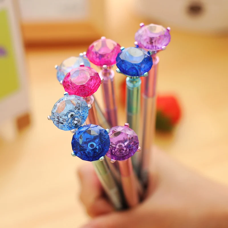 Creative Stationery Colored diamonds gel pen 6pcs free shipping