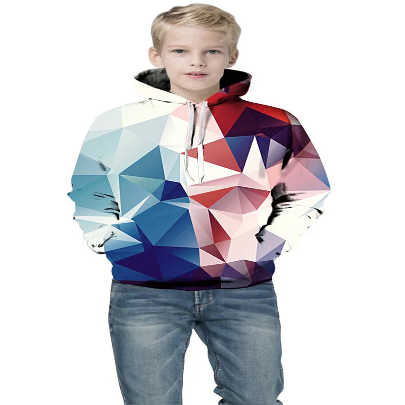 picture color Свитер для мальчиков и девочек, одежда с объемным принтом, Детская толстовка с капюшоном с героями мультфильмов, Детская толстовка с капюшоном, Крутая толстовка с капюшоном для мальчиков - Цвет: picture color